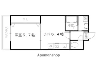 OUEST DU SOLEIL【201号室】の間取り