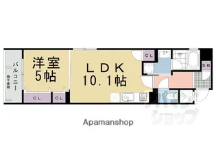 ベラジオ雅び京都烏丸西【201号室】の間取り