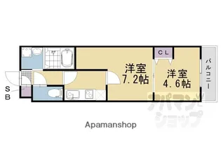 菊岡家新町館【202号室】の間取り