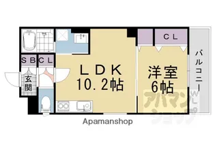 クリエオーレ滝ノ町【303号室】の間取り