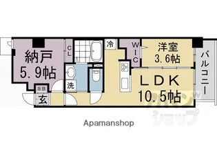 アリアント京都【201号室】の間取り