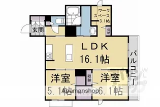 シャーメゾングランフェリス【4階】の間取り