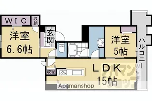 シャーメゾングランフェリス【301号室】の間取り