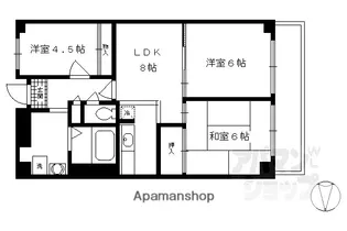 コトーハイツ伏見稲荷 A棟【A403号室】の間取り