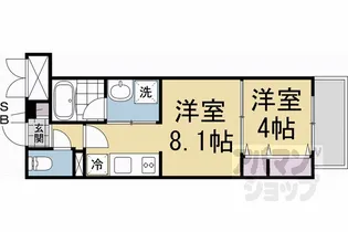 アリビオ東寺【1階】の間取り