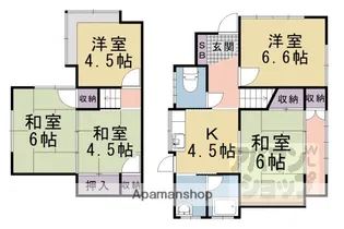 京都府京都市山科区北花山西ノ野町【一戸建】の間取り