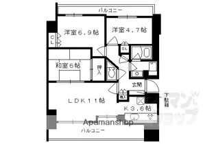 パラドール錦小路【201号室】の間取り