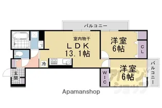 GRAMM奥海印寺 EAST【3階】の間取り