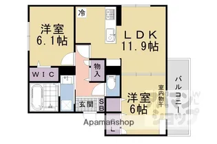 GRAMM奥海印寺WEST【201号室】の間取り