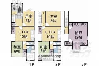 京都府京都市南区東九条中殿田町【一戸建】の間取り