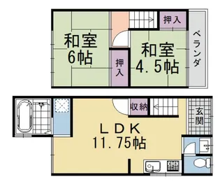 京都府長岡京市長岡1丁目【一戸建】の間取り