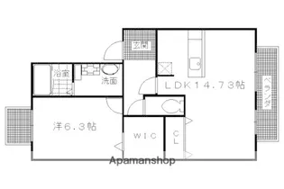 キャトルフィーユ向日町【201号室】の間取り