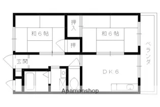 ハイツ魚満【1階】の間取り