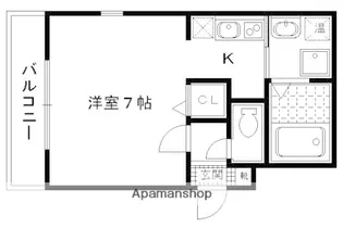 高瀬川ストゥーディオ【2階】の間取り