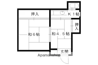 ふじ荘【1A号室】の間取り