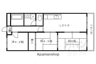 サンプラザ神足【405号室】の間取り