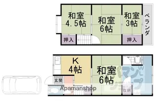 京都府京都市山科区東野中井ノ上町【一戸建】の間取り