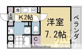 ALPHA鴨川【2階】の間取り