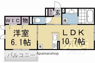 GRAMM六地蔵 A棟【2階】の間取り