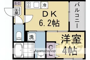ハーモニーテラス淀下津町III【201号室】の間取り