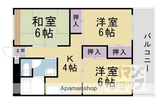 山科団地 A棟【1002号室】の間取り