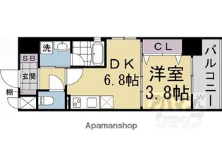 ベラジオ雅び京都円町駅前【1階】の間取り