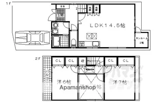 京都府京都市山科区川田御出町【一戸建】の間取り