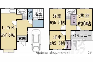 京都府京都市伏見区羽束師菱川町【一戸建】の間取り