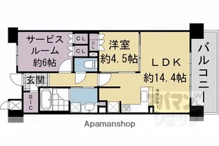 レジデンスザ京都東山大和大路【2F号室】の間取り