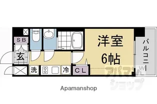 プレサンス十条凛華【6階】の間取り