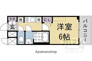 プレサンス十条凛華【6階】の間取り