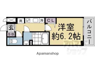 THEORY KYOTO AURA【105号室】の間取り