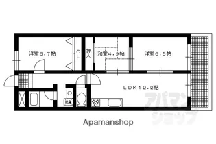 イトーピア向日【B523号室】の間取り