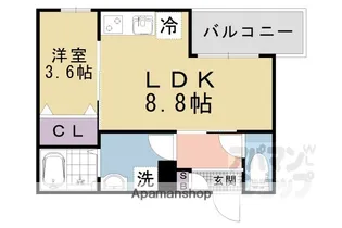 ジーメゾン山科ジュミエ【2階】の間取り
