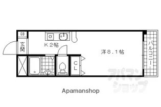 パレやましな佐わらび【206号室】の間取り