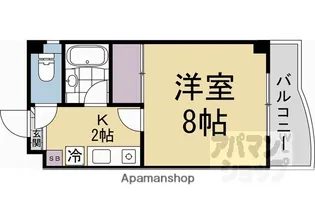 ヴィルヌーブS【403号室】の間取り