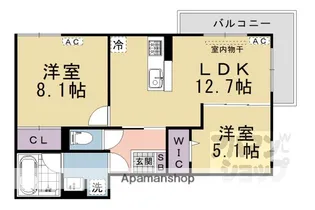 アレ・デ・フルール西向日駅前【A-303号室】の間取り