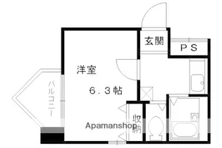カーサ大和大路【203号室】の間取り