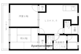 ウエストヒルパートⅡ【2階】の間取り