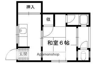 長束荘【1号室】の間取り