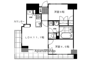 アベニール三条油小路【403号室】の間取り