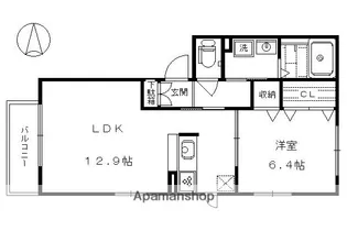 メゾンみやこ【202号室】の間取り