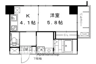 クリプトメリア京都六条【303号室】の間取り