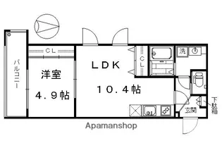 ビクトワール京都河原町【205号室】の間取り