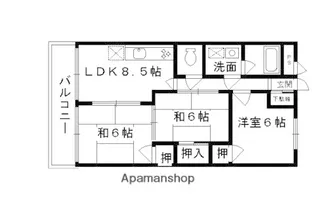 パレトール【201号室】の間取り