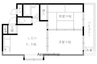 アビタシオン南桃山【201号室】の間取り