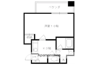 下京区観喜寺町マンション【3階】の間取り