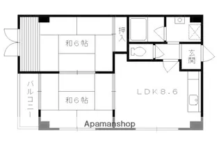サンフローラ一本道【401号室】の間取り