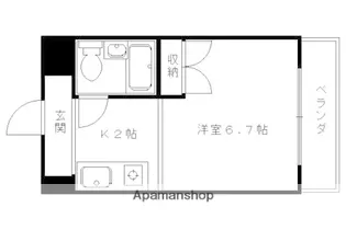プルーリオン竹鼻【505号室】の間取り