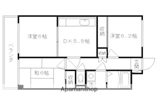 ノースリバー奥ノ防【203号室】の間取り